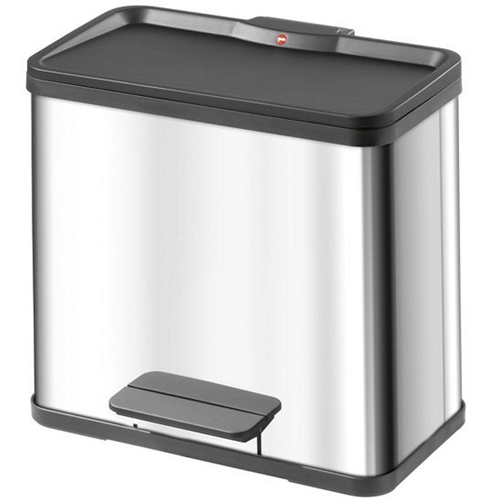 Hailo Hailo 0630-200 Öko Duo Plus Bucket Ledal 17+9L Stal nierdzewna Czarna