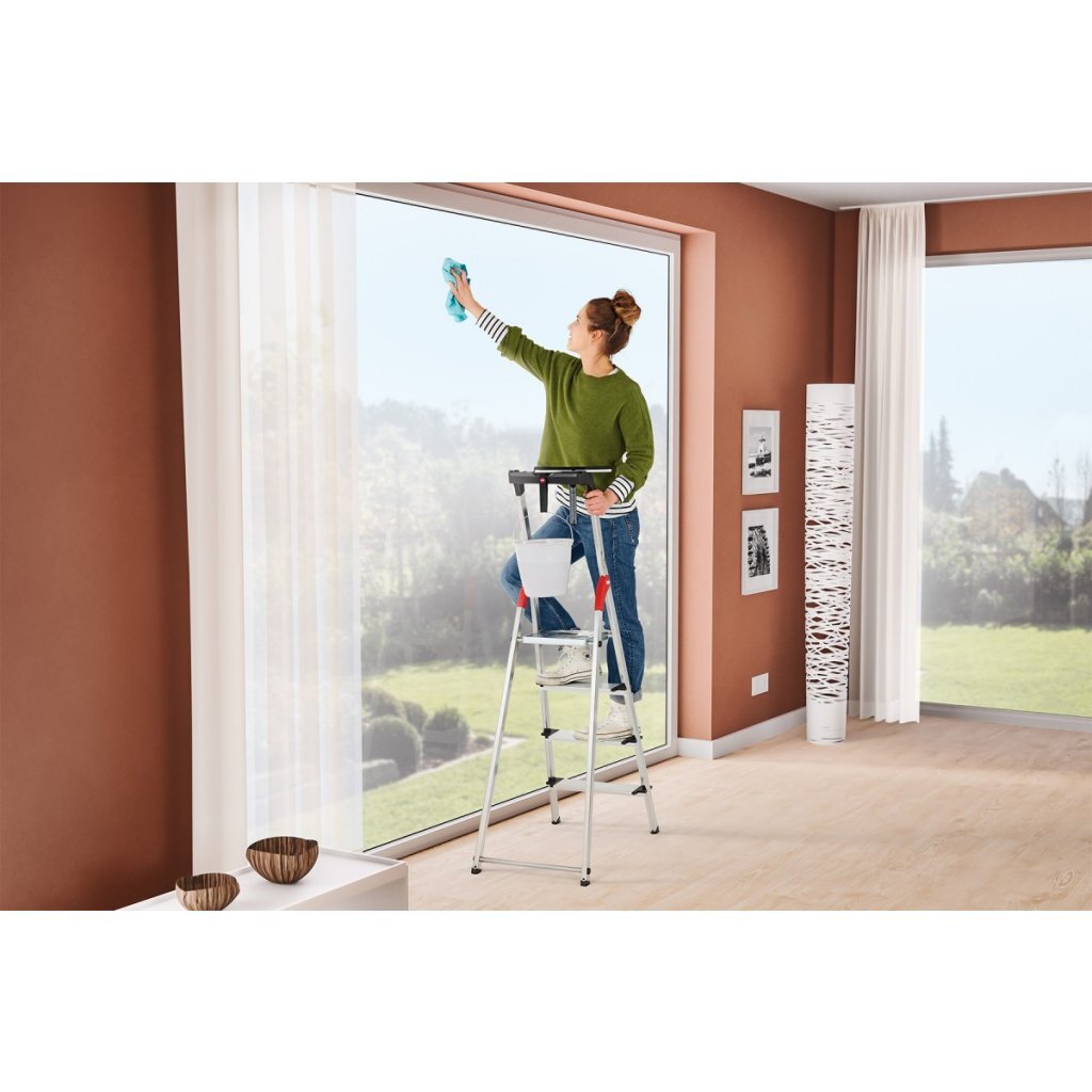 Hailo Hailo 8040-415 L80 Escalera para el hogar de aluminio Comfortline 4 pasos