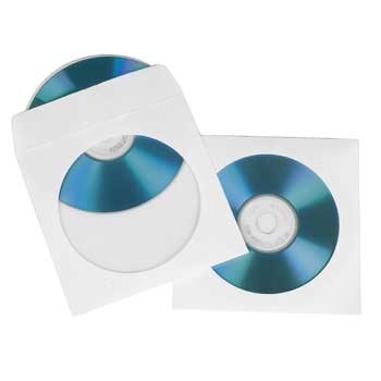 Hama CD DVD Papier Cases 100 Pieces White