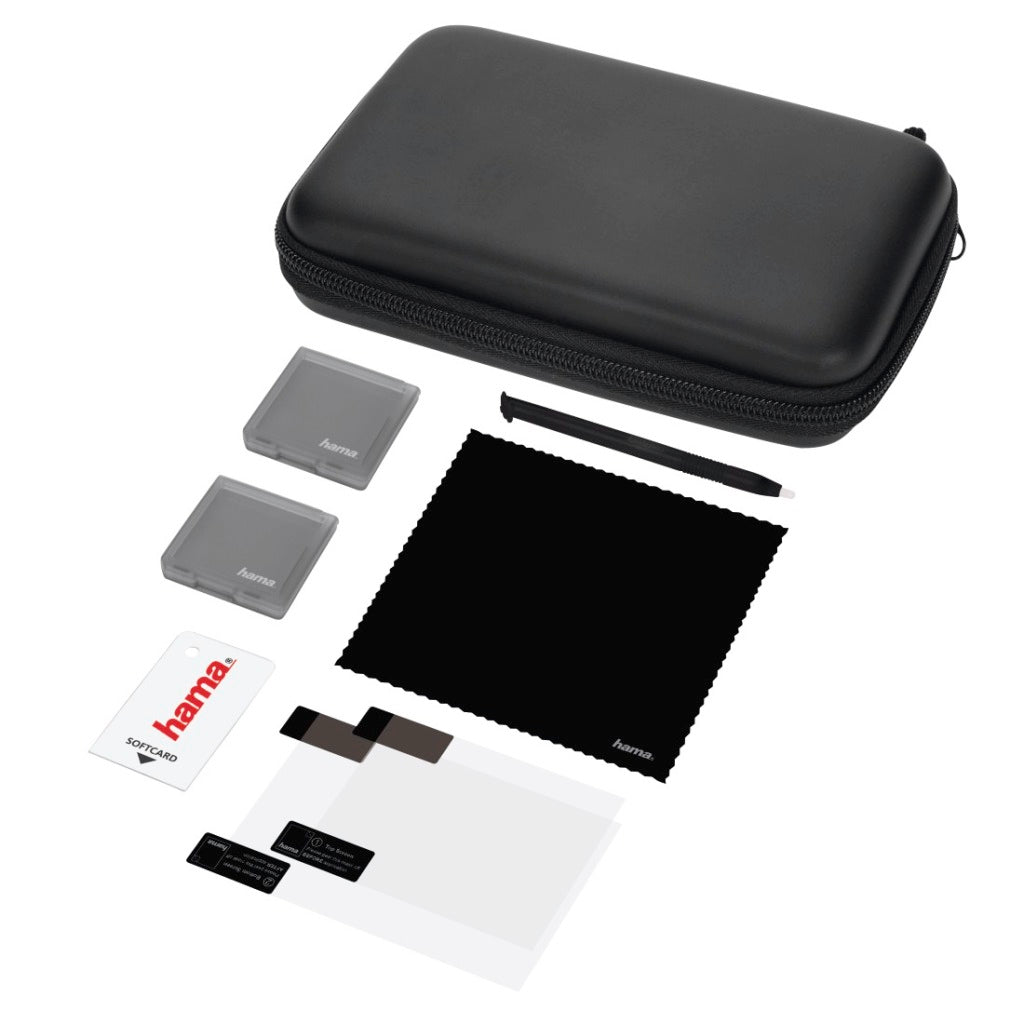 HAMA 7-i-1-uppsättning med tillbehör grundläggande för Nintendo 3DS XL Black