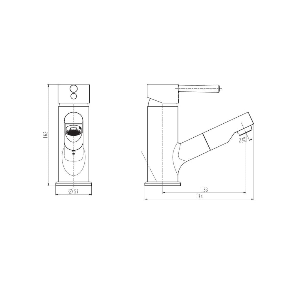 Schütt Schütt Washbasin Mixer mat extensiver Cornwall Sput