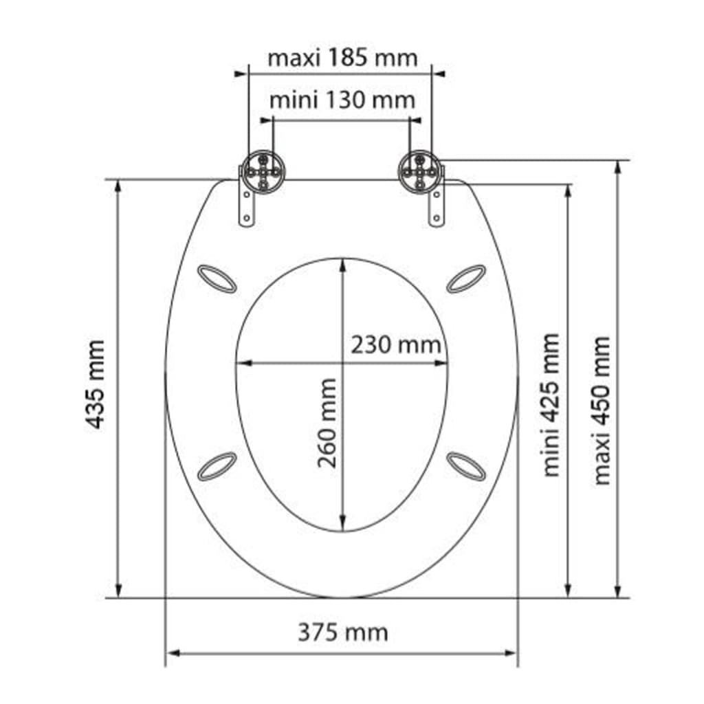 Schütte schütte asiento de inodoro de madera sólida mdf marrón