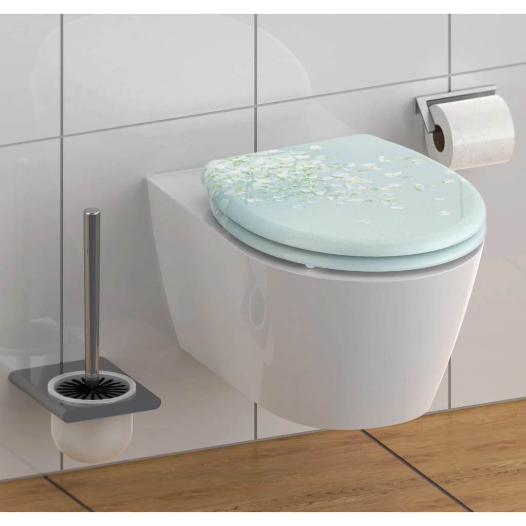 Schütte Schütte Toilet Souge avec une fleur à libération rapide de fermes en serre dans le vent