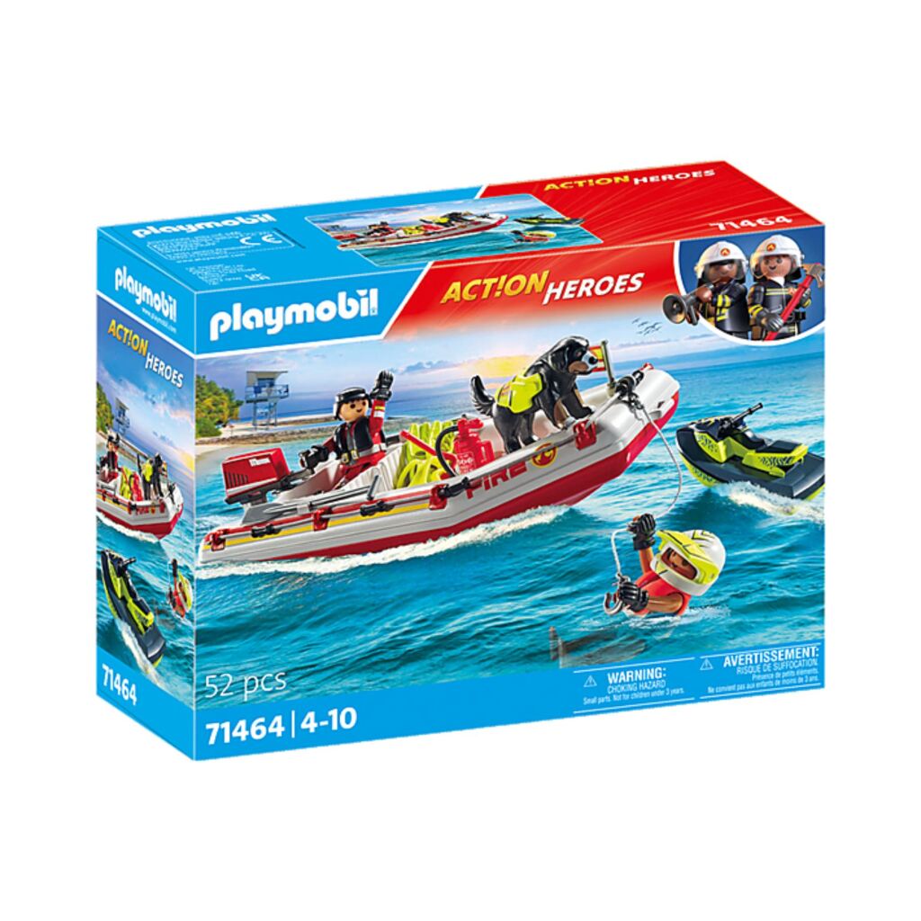 Playmobil PLAYMOBIL Action Heroes Brandweerboot met Waterscooter 71464