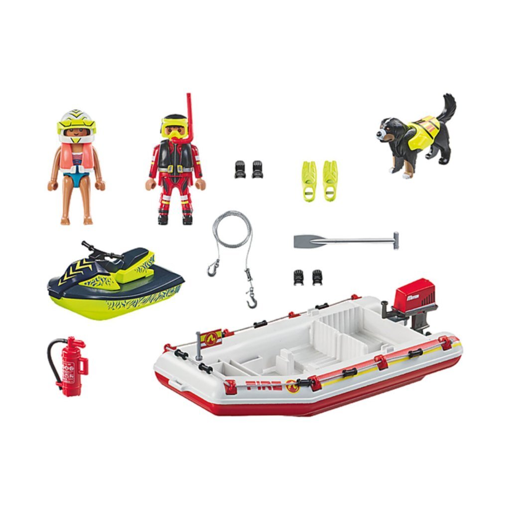 Playmobil PLAYMOBIL Action Heroes Brandweerboot met Waterscooter 71464