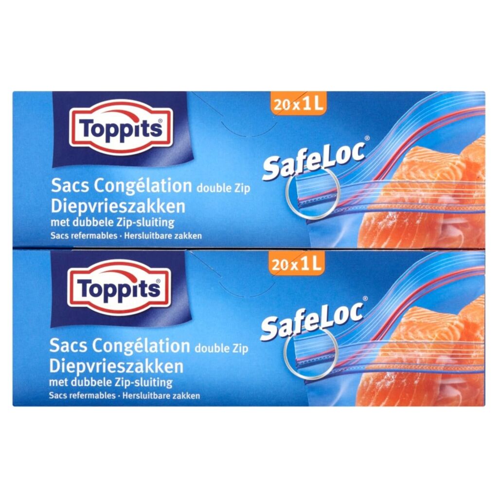 Toppits Toppits Safeloc Zip-Diepvoedzaks 1l 20 pièces