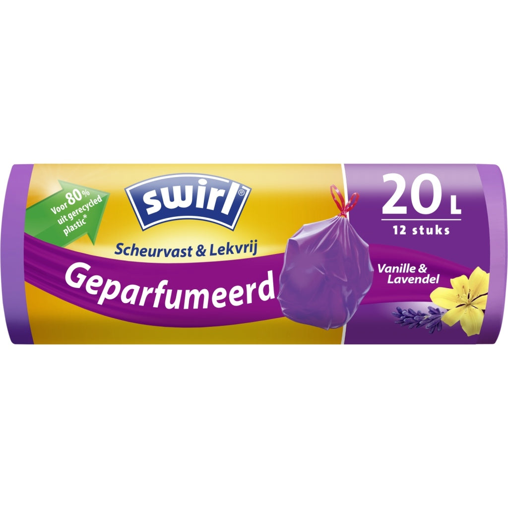 Swirl schwiert Pätel Eemer Bag mat Entworf Band perfitred Vanilla-Lavender 20L 12 Stécker