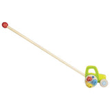 Tractor, push vehicle with beads. 10 cm.