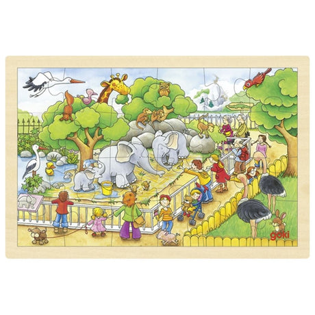 Goki wooden jigsaw puzzle visit to the zoo, 24 pcs.