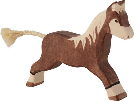 Holztiger horse, running, dark brown.