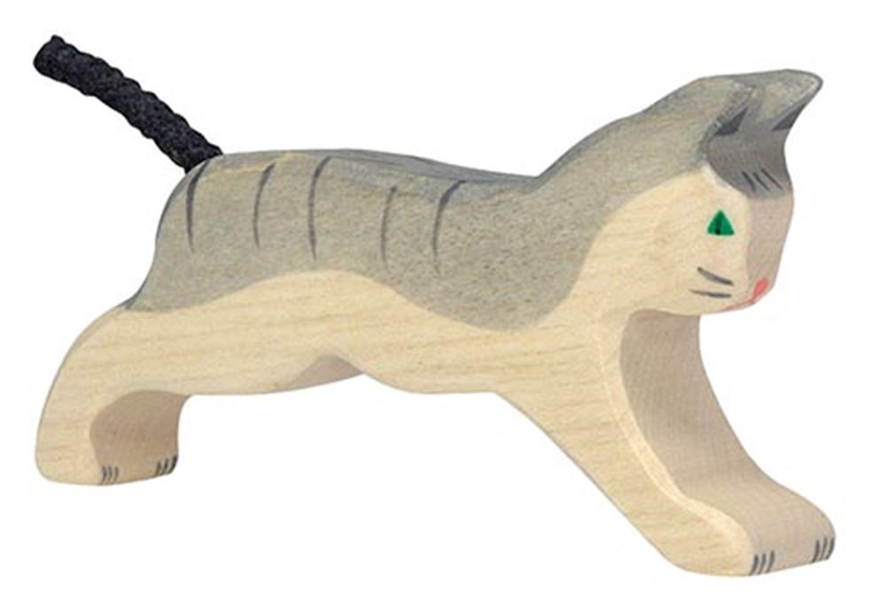 Holztiger cat, running. 11 cm.