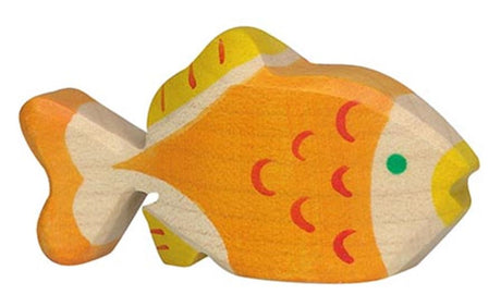 Holztiger goudvis. 8 cm.