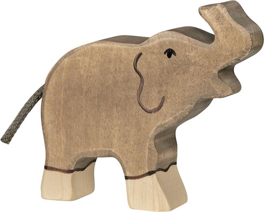 HolzTiger Holz Elefant kleng Trunk op
