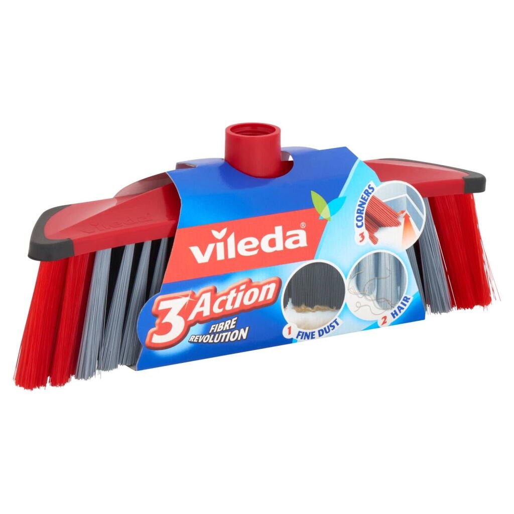 Vileda 3Action Broom wewnątrz czerwonego szarości