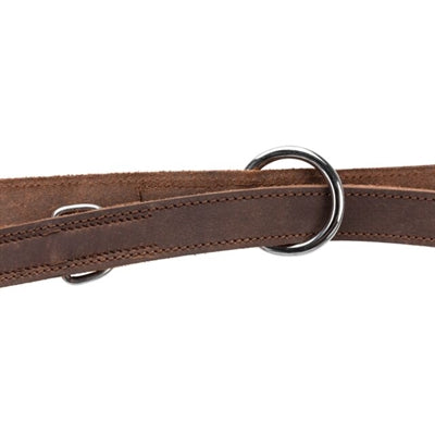 Trixie dog leash rustic adjustable fat leather dark brown