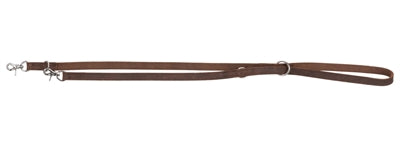 Trixie dog leash rustic adjustable fat leather dark brown