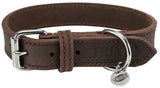 Trixie Halsband hond rustic vetleer donkerbruin