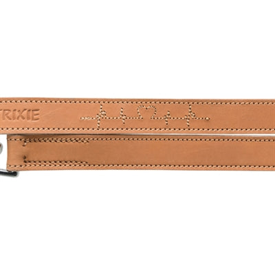 Trixie Dog Leash Rustic Heartbeat Adjustable Oiled Leather Brown