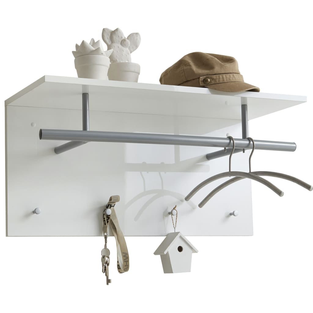 Rack de manteau mural FMD FMD 72x29.3x34,5 cm blanc