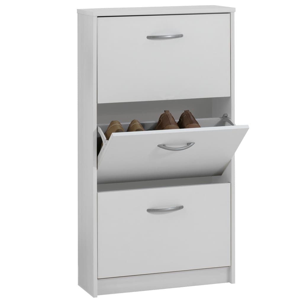 FMD FMD Shoe cabinet with 3 tilting compartments White