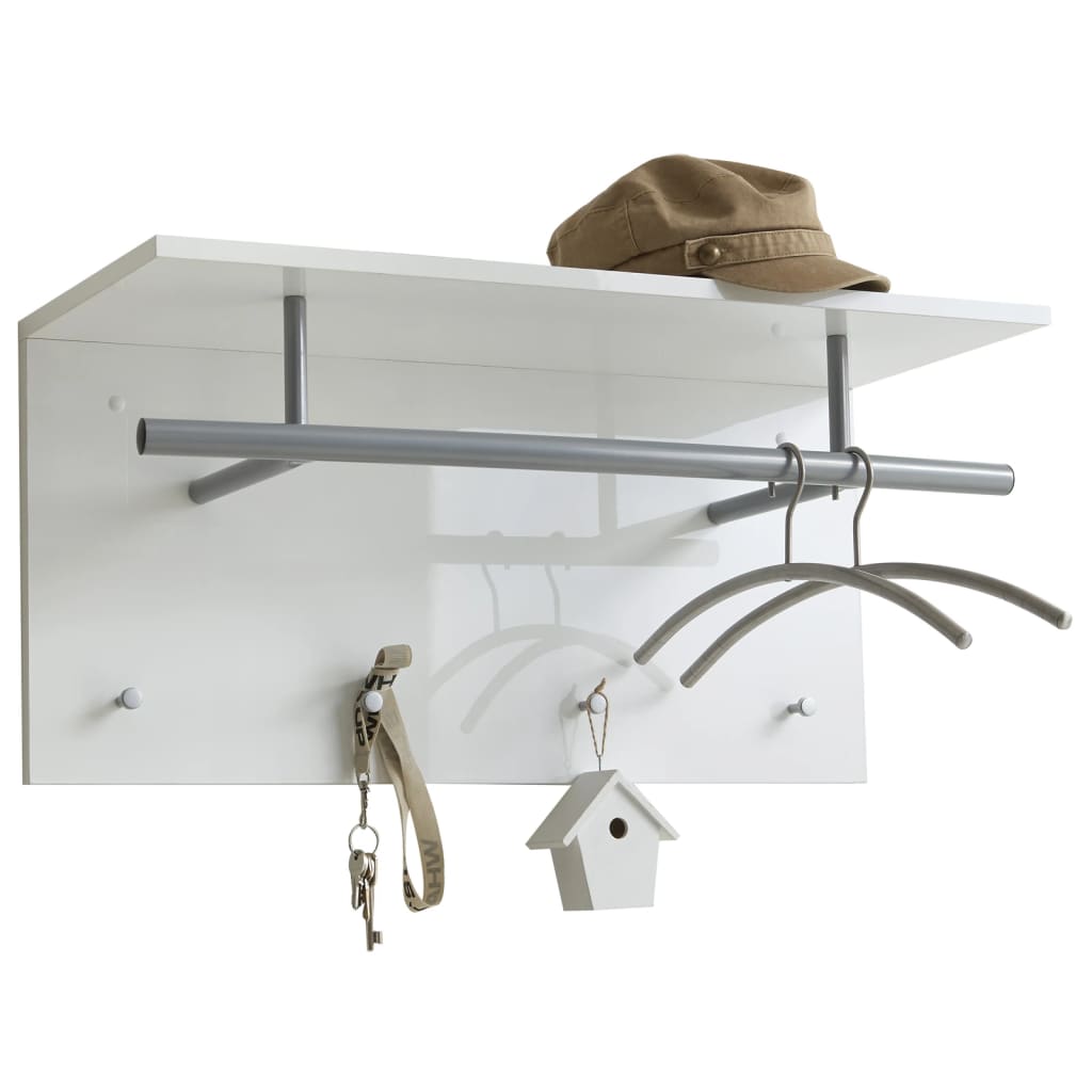 Rack de manteau mural FMD FMD 72x29.3x34,5 cm de haut blanc