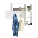 Rack de manteau mural FMD FMD avec 4 compartiments ouverts blancs