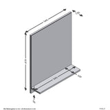 Specchio da parete FMD FMD con scaffale 54.5x13.5x67,5 cm quercia artigianale