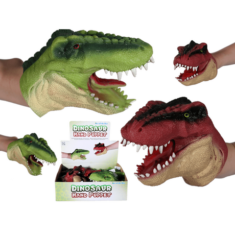 Dsp hand puppet dinosaur, approx. 15 cm. 2 ass