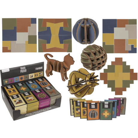 Dsp dřevěné puzzle, 8 různých v krabici.