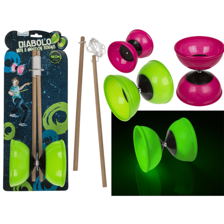 Diabolo with 2 sticks, glow in the dark.