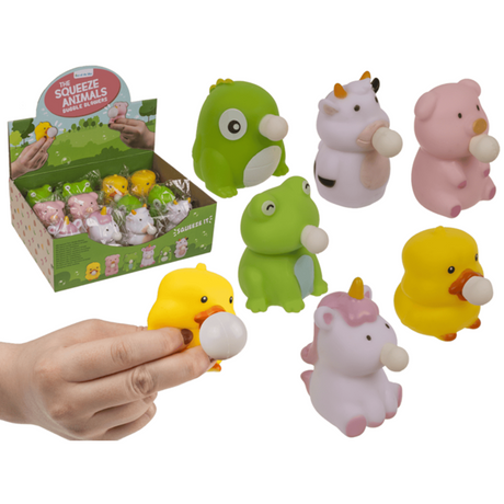 Dsp. squeeze animals, bubble blowers