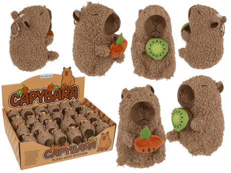Sleutelhanger capybara. 10 cm. 2 a 24 st