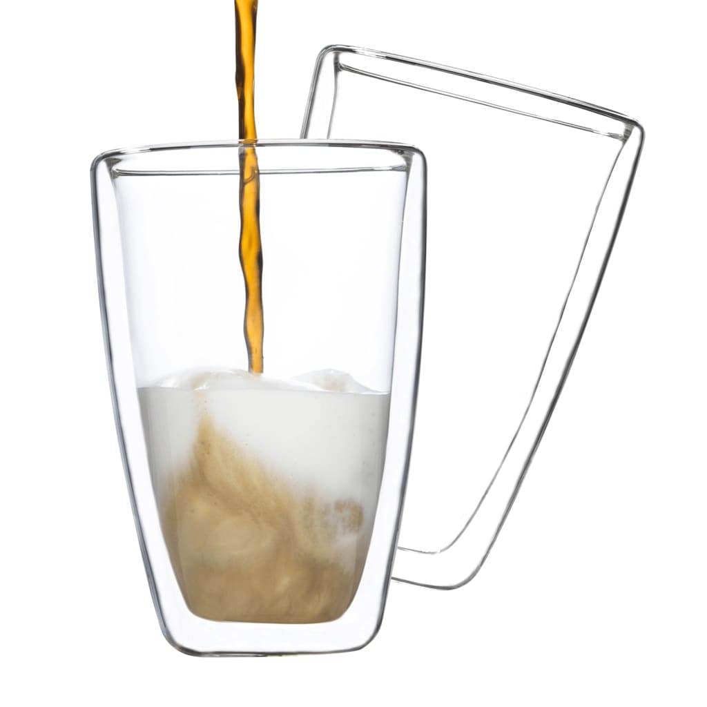 Hola hola juego de vidrio de 2 piezas Latte MacChiato 400 ml transparente