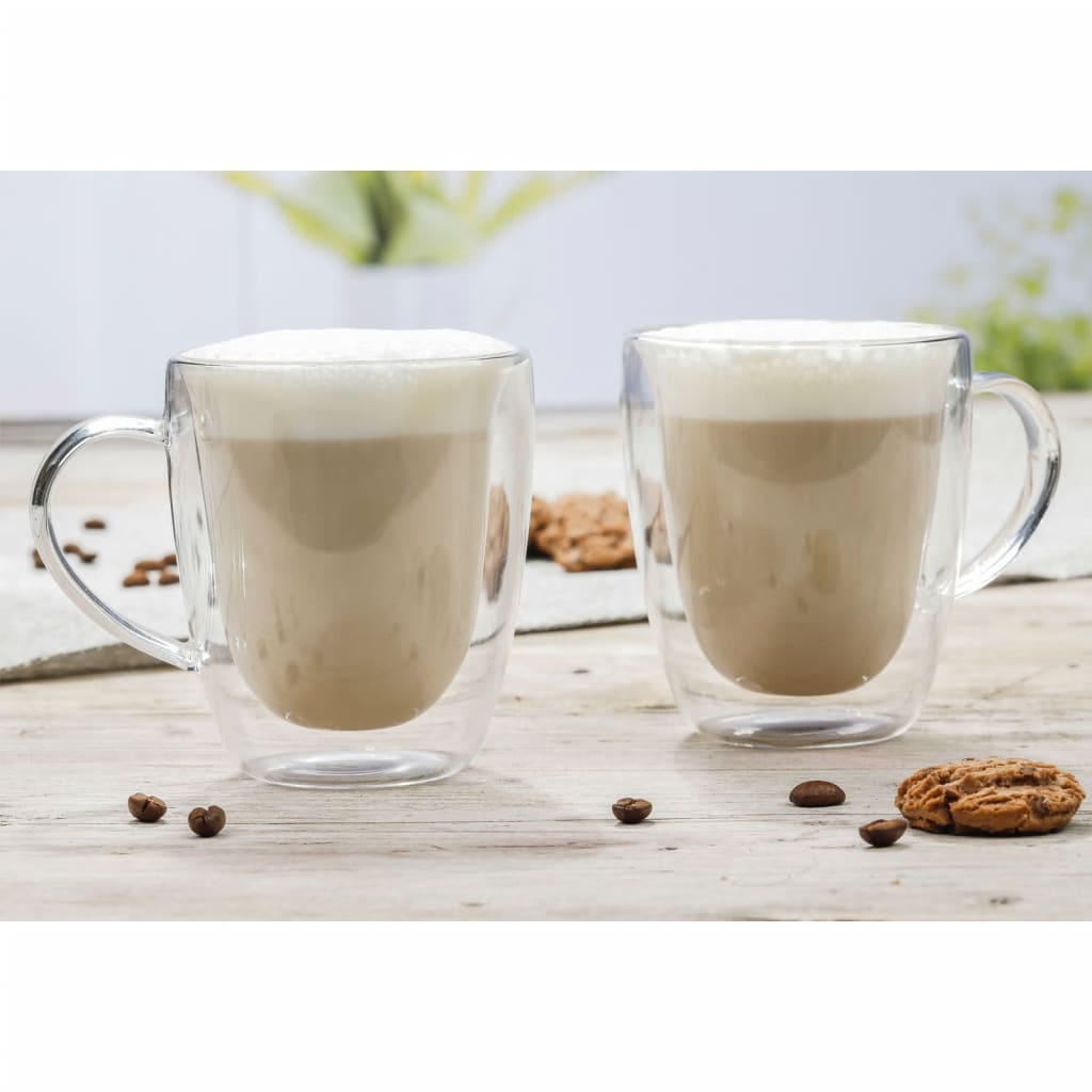 Cześć cześć cappuccinoglaas zestaw 2-częściowy 270 ml przezroczysty