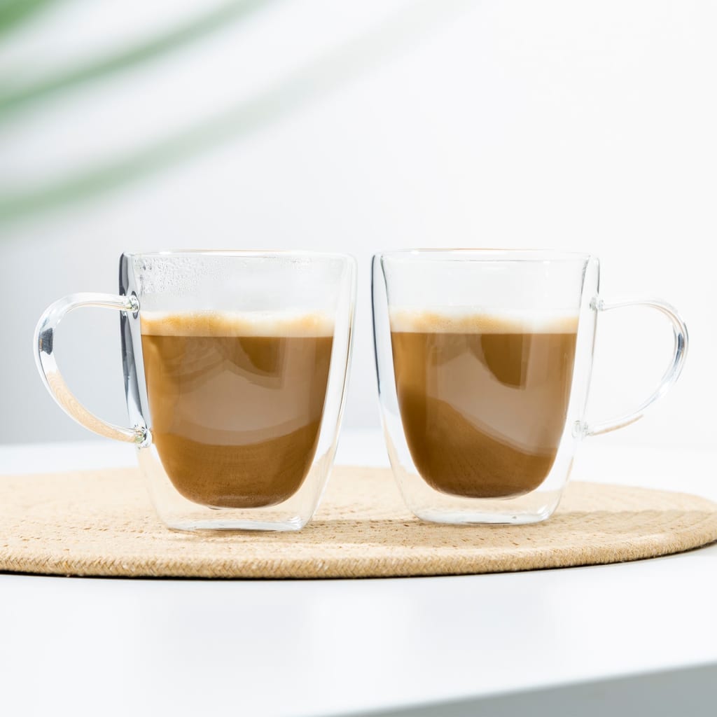 Hej hej hej cappuccinoglaas set 2-stycke 270 ml transparent