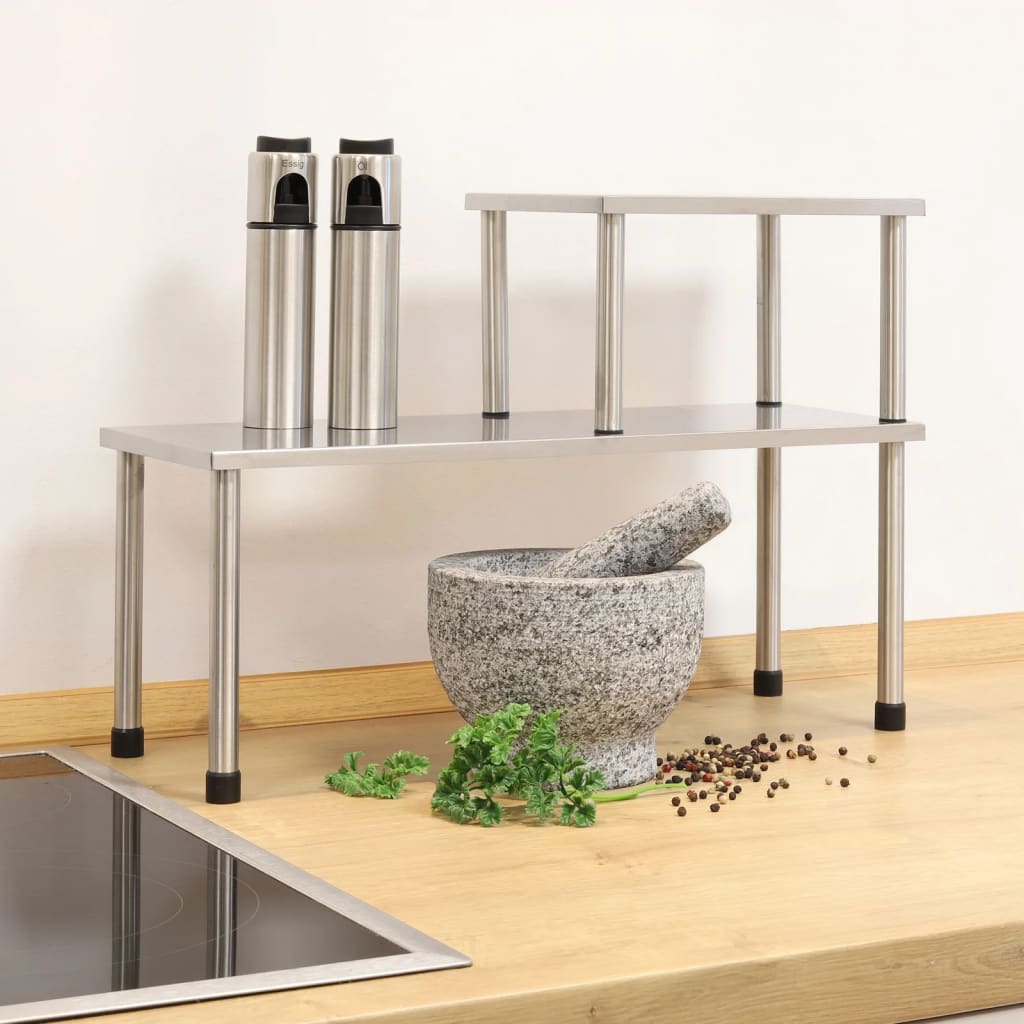 Hi hi kitchen rack 2 shelves silver colored