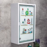 HI HI Armoire à pharmacie 30x15x50 cm en acier inoxydable