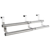 Hi hi tea towel holder extendable silver colored