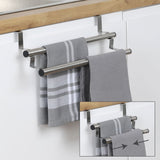 Hi hi tea towel holder extendable silver colored