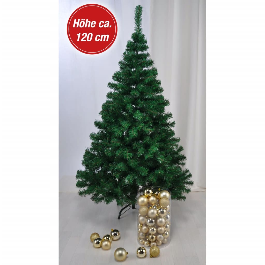 Salut salut arbre de Noël avec standard en métal 120 cm vert