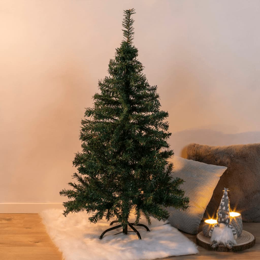 Hola hola árbol de Navidad con metal estándar de 120 cm verde