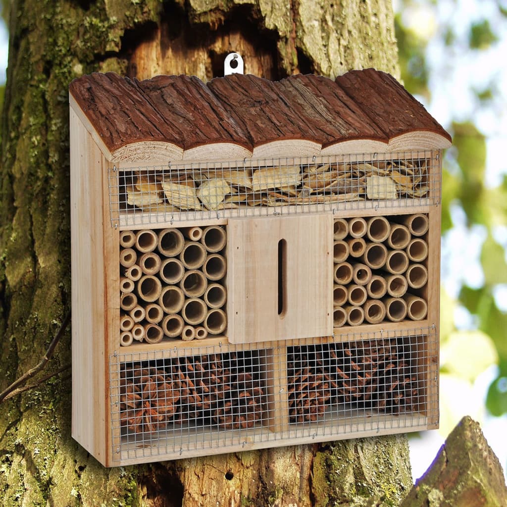 Hei Hei Insectenhotel 30x9.5x30 cm tre Naturel