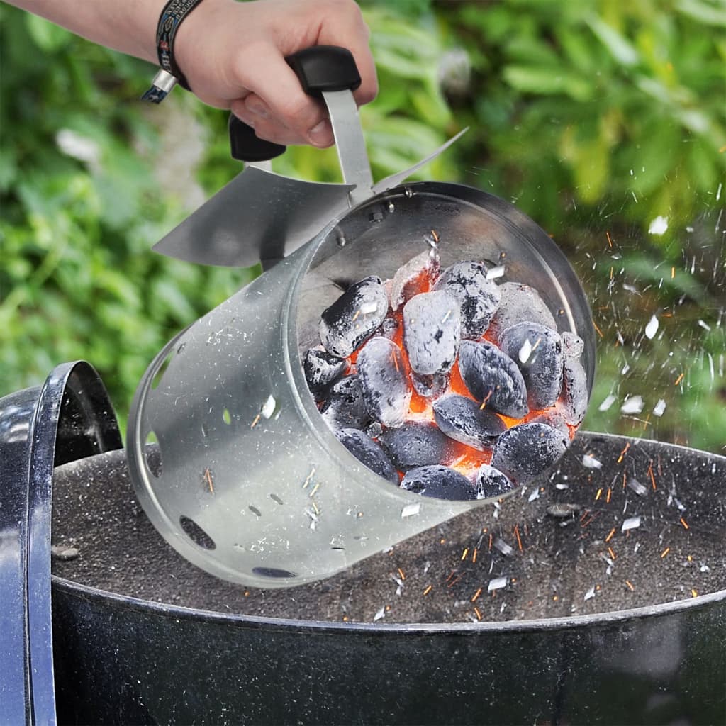 Hej hej grillstarter med håndtag 16,5 cm sølvfarvet