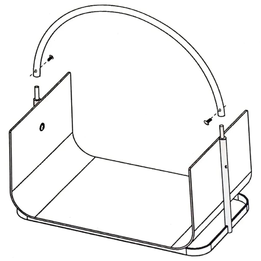 HI HI Brandhouthouder 40,5x30x47 cm zilverkleurig