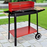 HI HI Barbecuewagen houtskool 88x44x83 cm rood