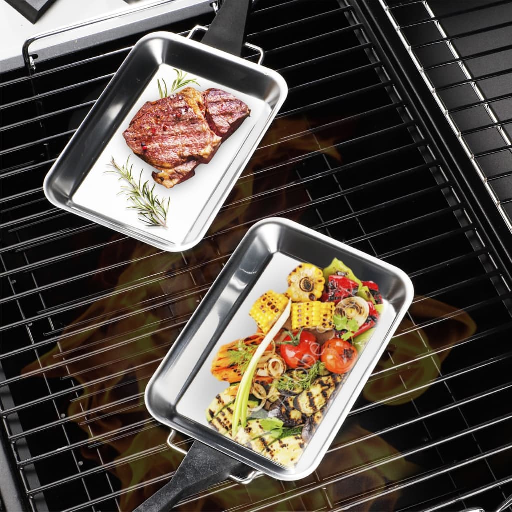 Hola hola bbq grill panqueque set de 6 st bbq acero inoxidable