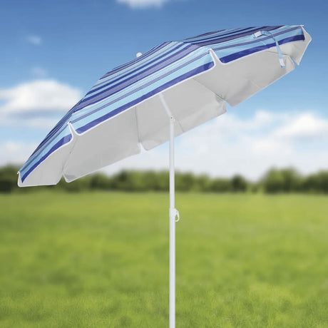 HI HI Strandparasol 200 cm gestreept blauw