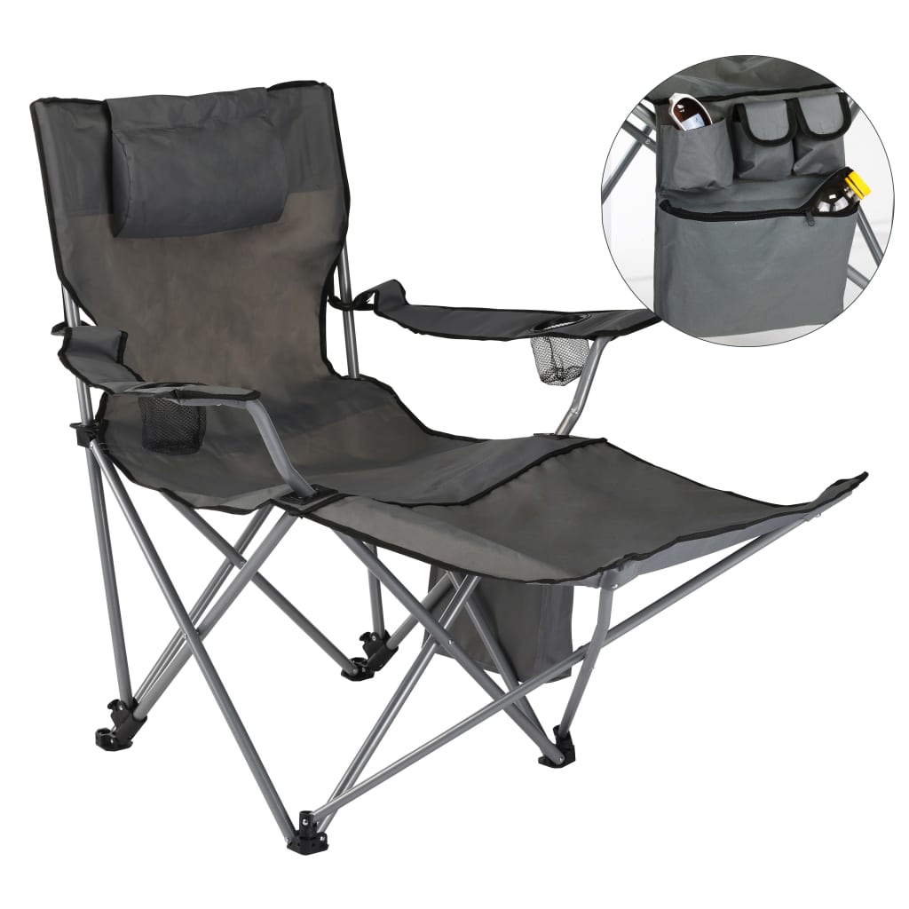 Hi Hi Hi Camping chair luxurious with footrest anthracite