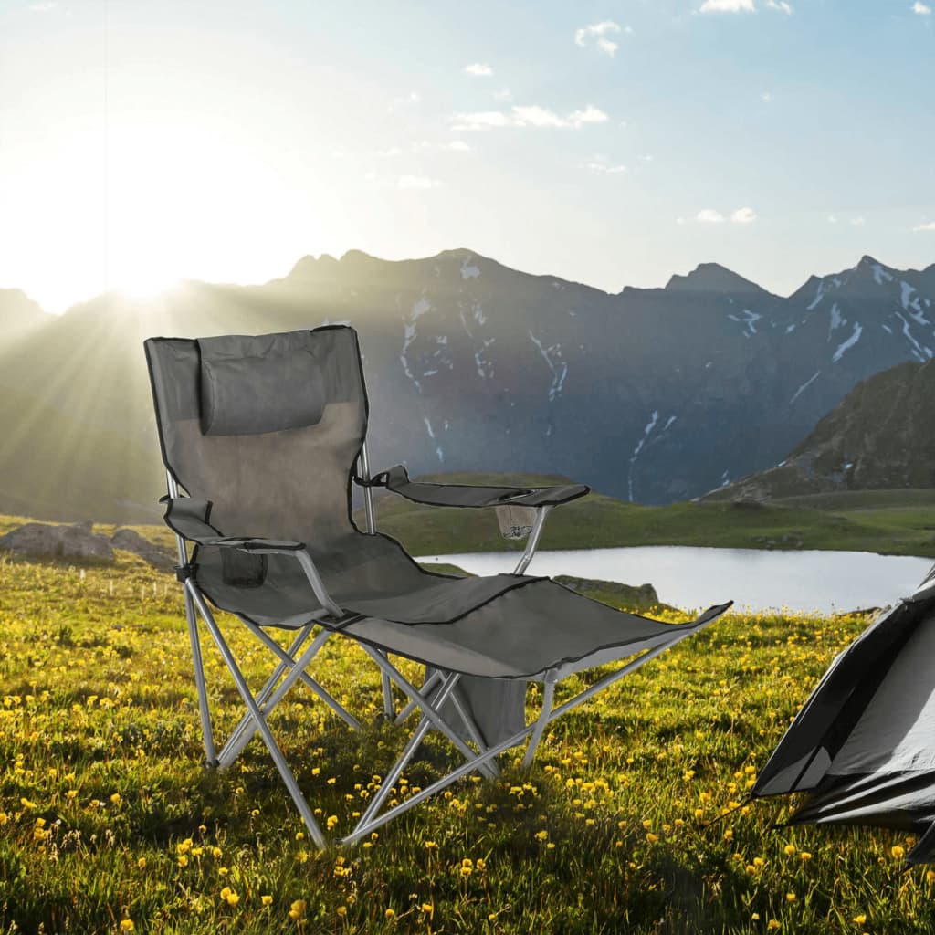 Hi Hi Hi Camping chair luxurious with footrest anthracite