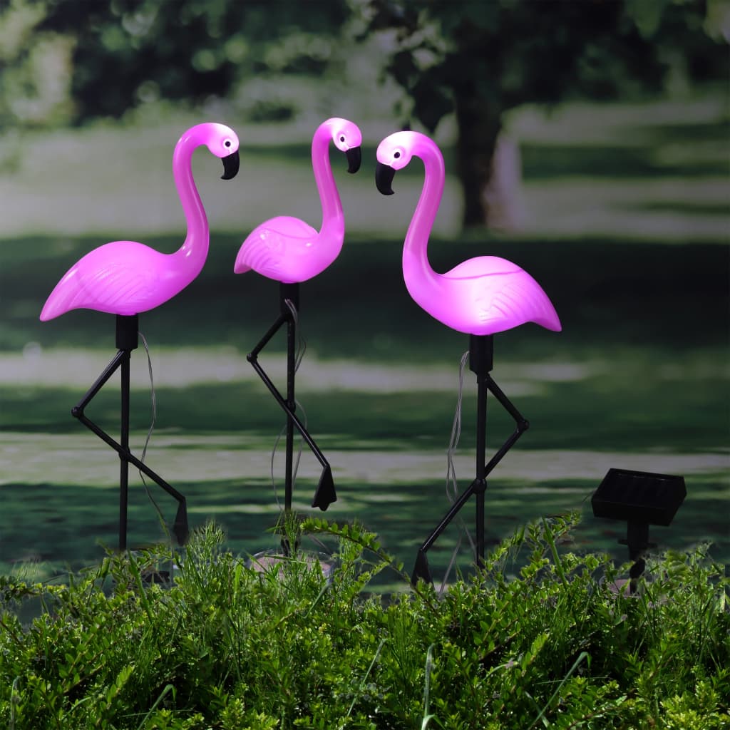 Ahoj ahoj pozemní kolíky 3 St Solar LED Flamingo